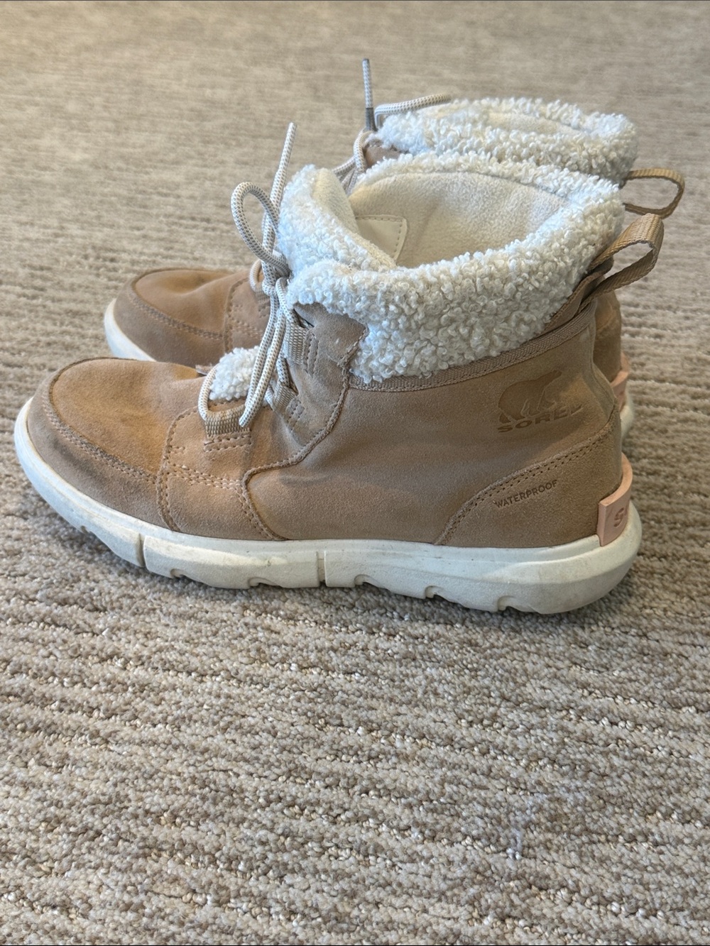 Sorel Explorer Carnival Cozy- Women’s waterproof insulated boot, canoe/sea salt